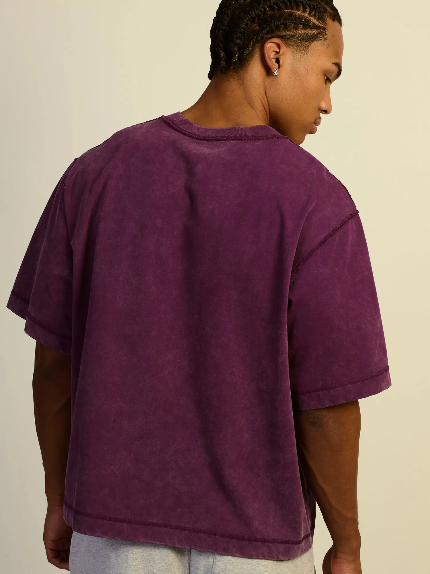 KOLBY SHORT CUT HEAVYWEIGHT TEE - PURPLE sold by Kolby product image thumbnail 4
