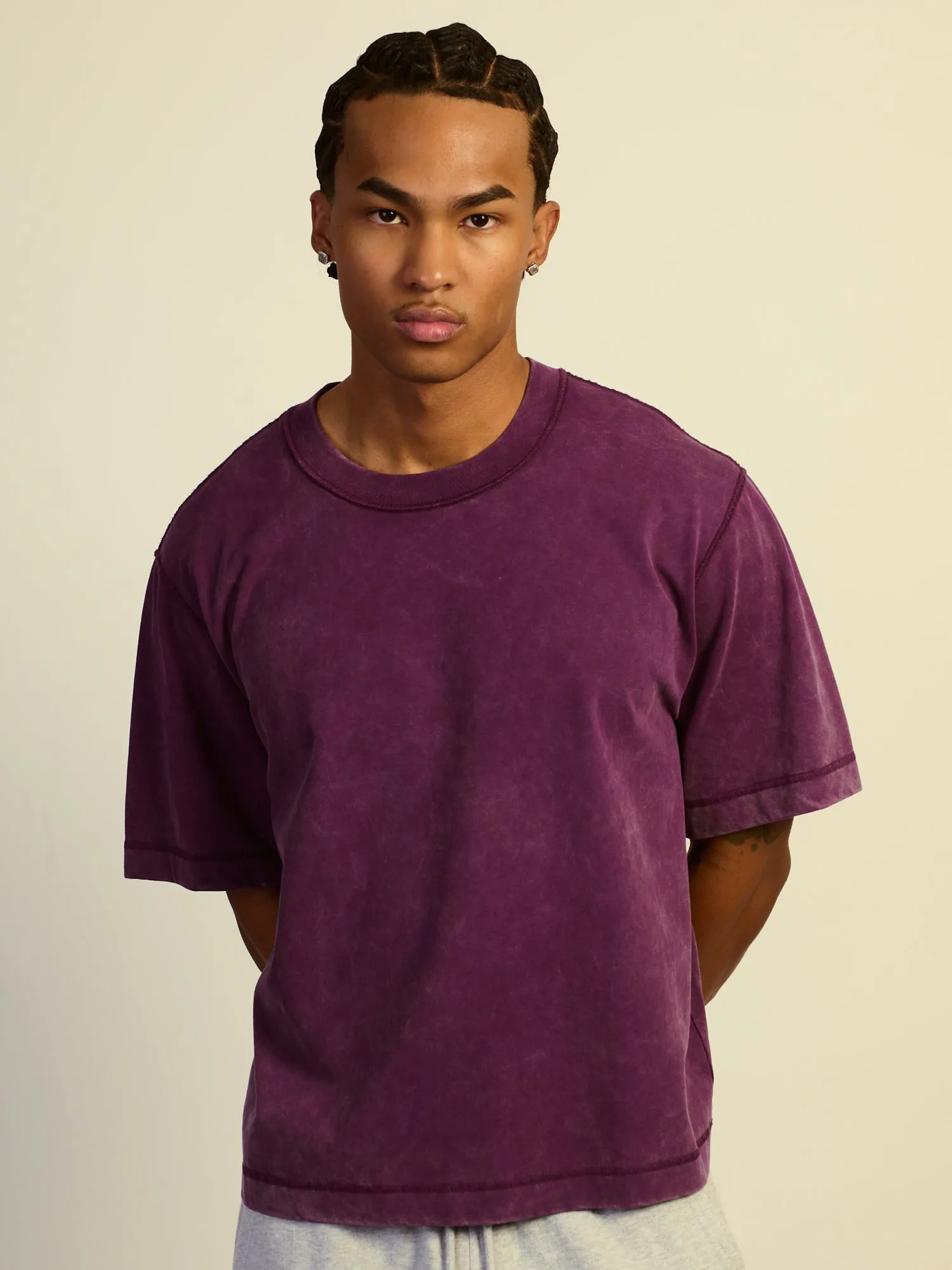 KOLBY SHORT CUT HEAVYWEIGHT TEE - PURPLE sold by Kolby