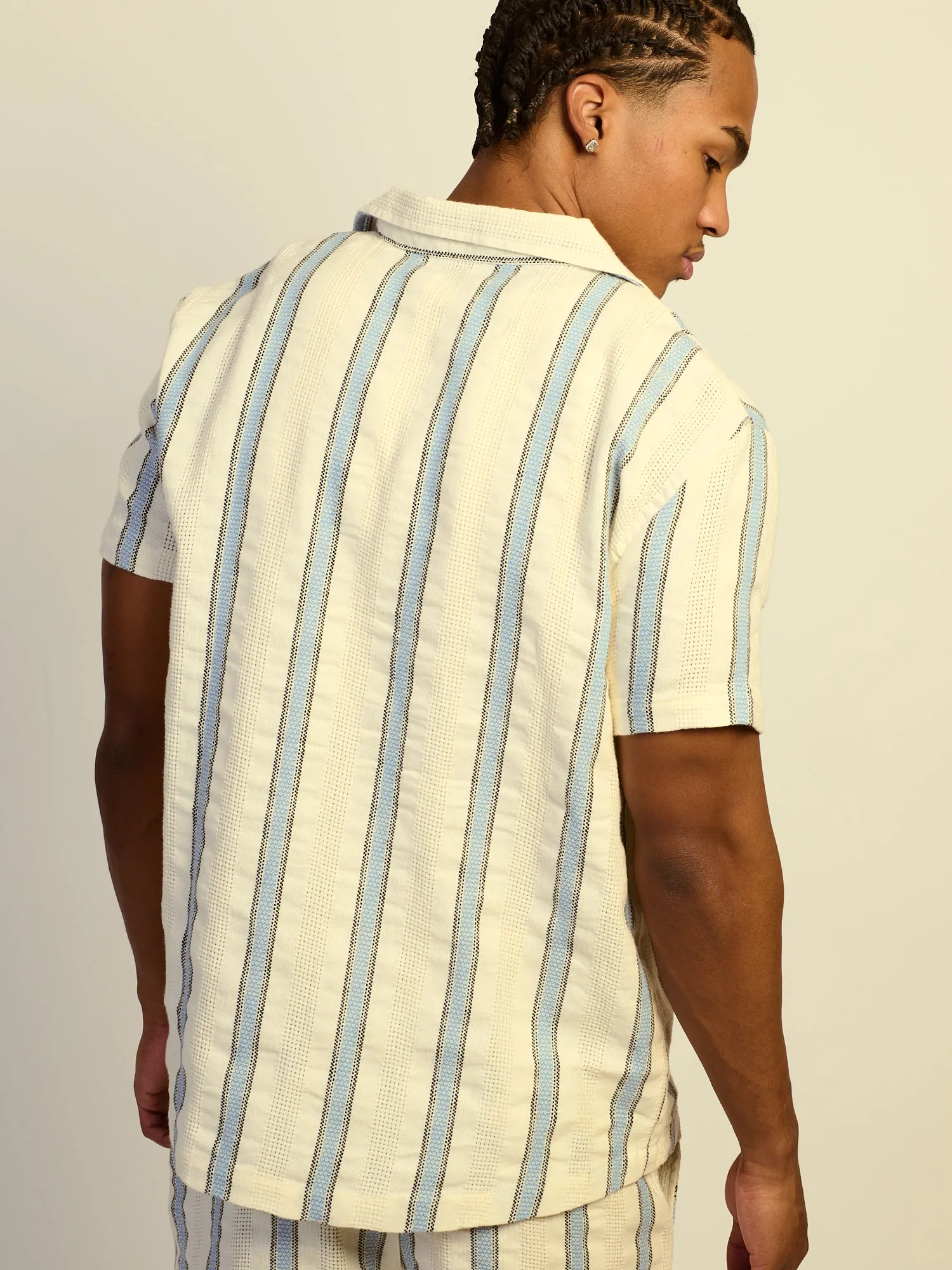 KOLBY RELAXED FIT STRIPE SHIRT - BLUE sold by Kolby product image thumbnail 4