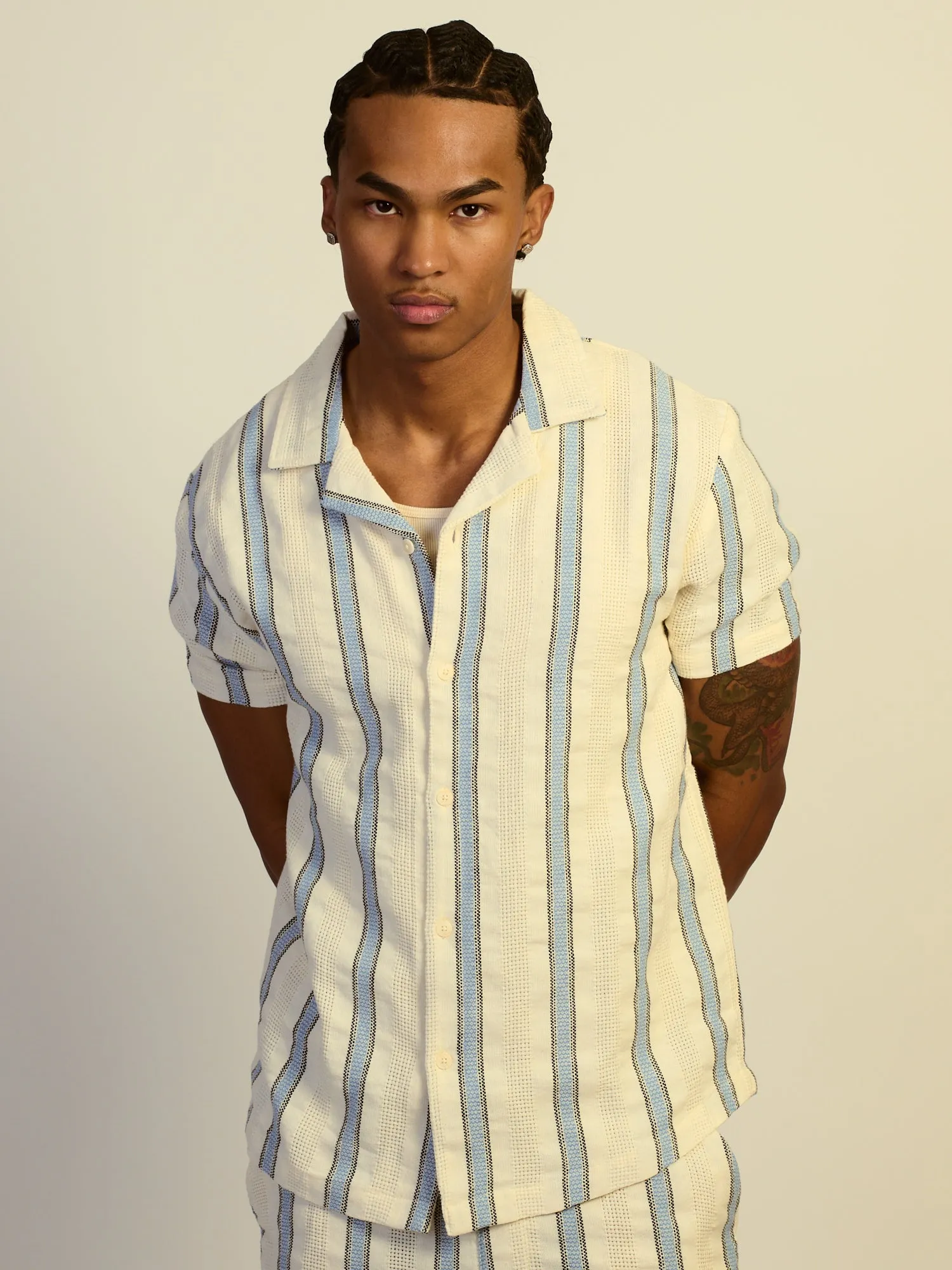 KOLBY RELAXED FIT STRIPE SHIRT - BLUE sold by Kolby