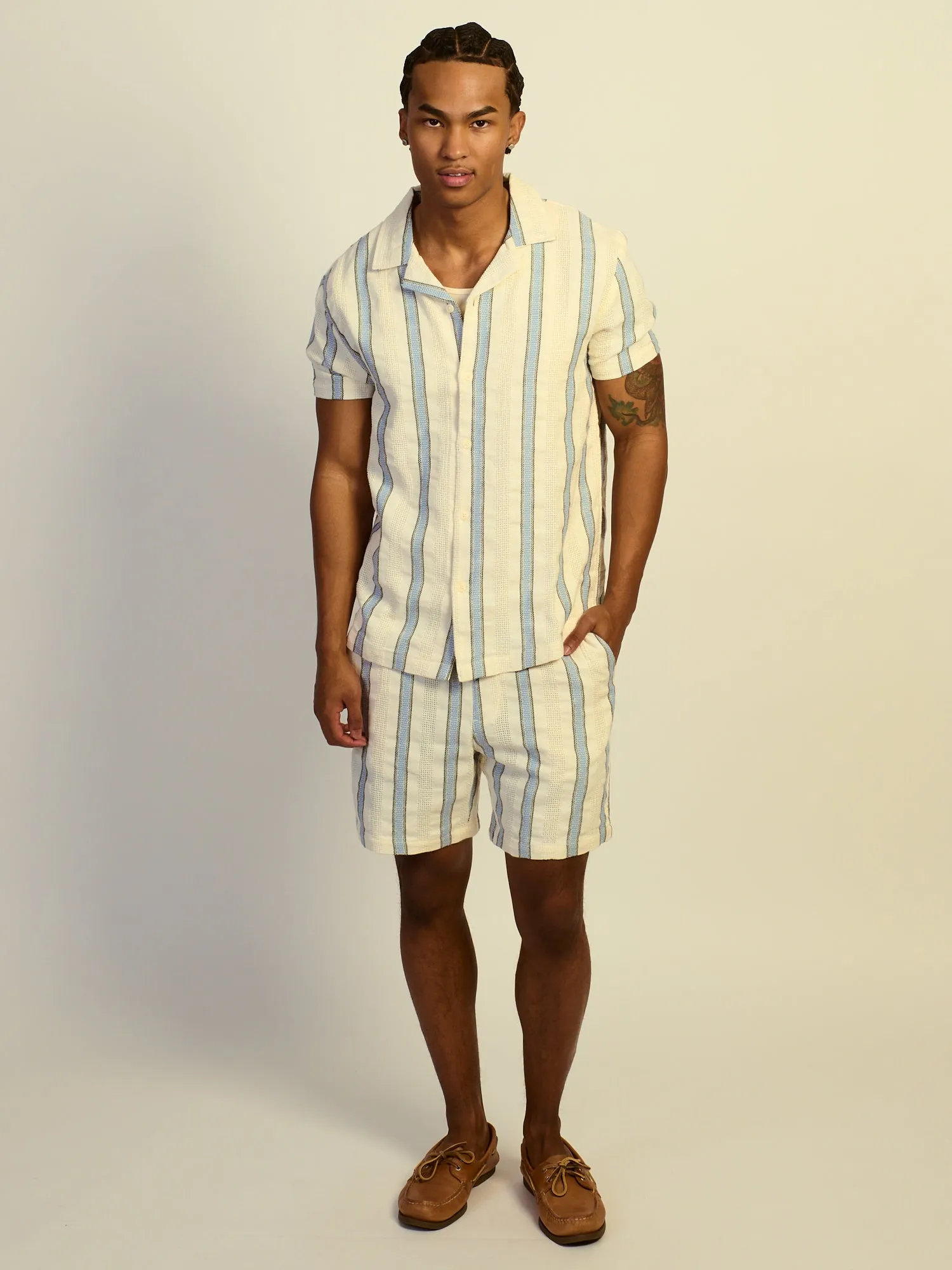 KOLBY RELAXED FIT STRIPE SHIRT - BLUE sold by Kolby product image thumbnail 2
