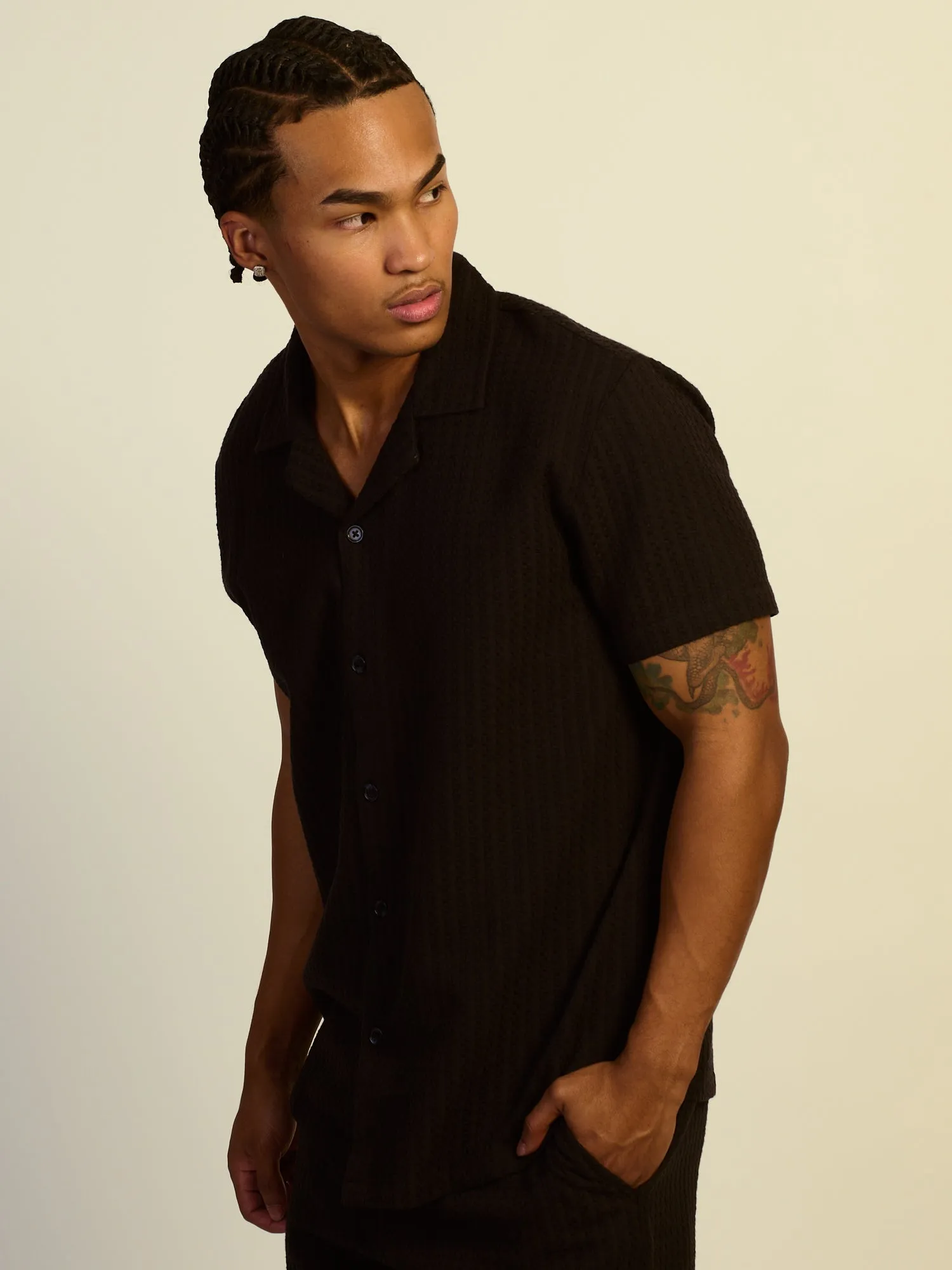 KOLBY RELAXED FIT WOVEN SHIRT - BLACK sold by Kolby product image thumbnail 3