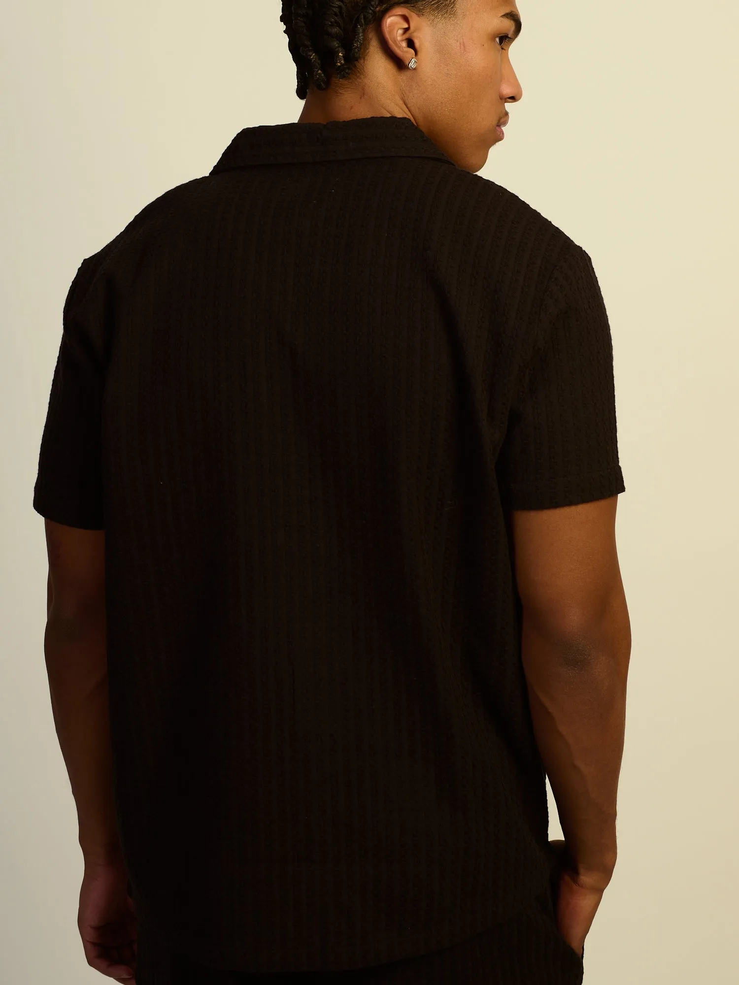 KOLBY RELAXED FIT WOVEN SHIRT - BLACK sold by Kolby product image thumbnail 4