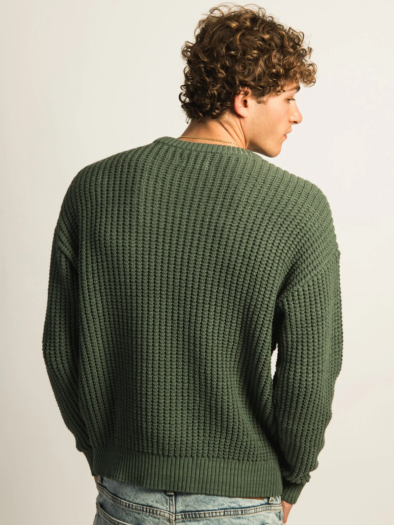 KOLBY FISHERMANS RIB SWEATER - OLIVE sold by Kolby product image thumbnail 4
