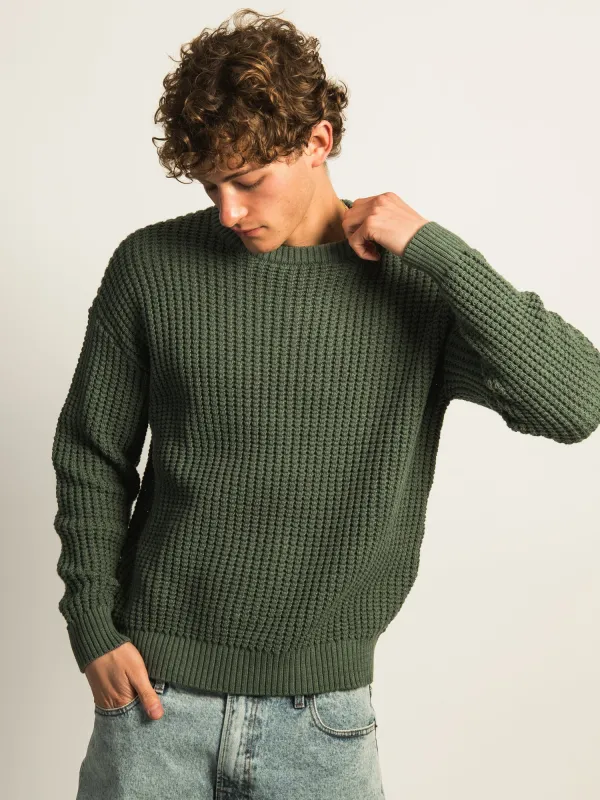 KOLBY FISHERMANS RIB SWEATER - OLIVE sold by Kolby