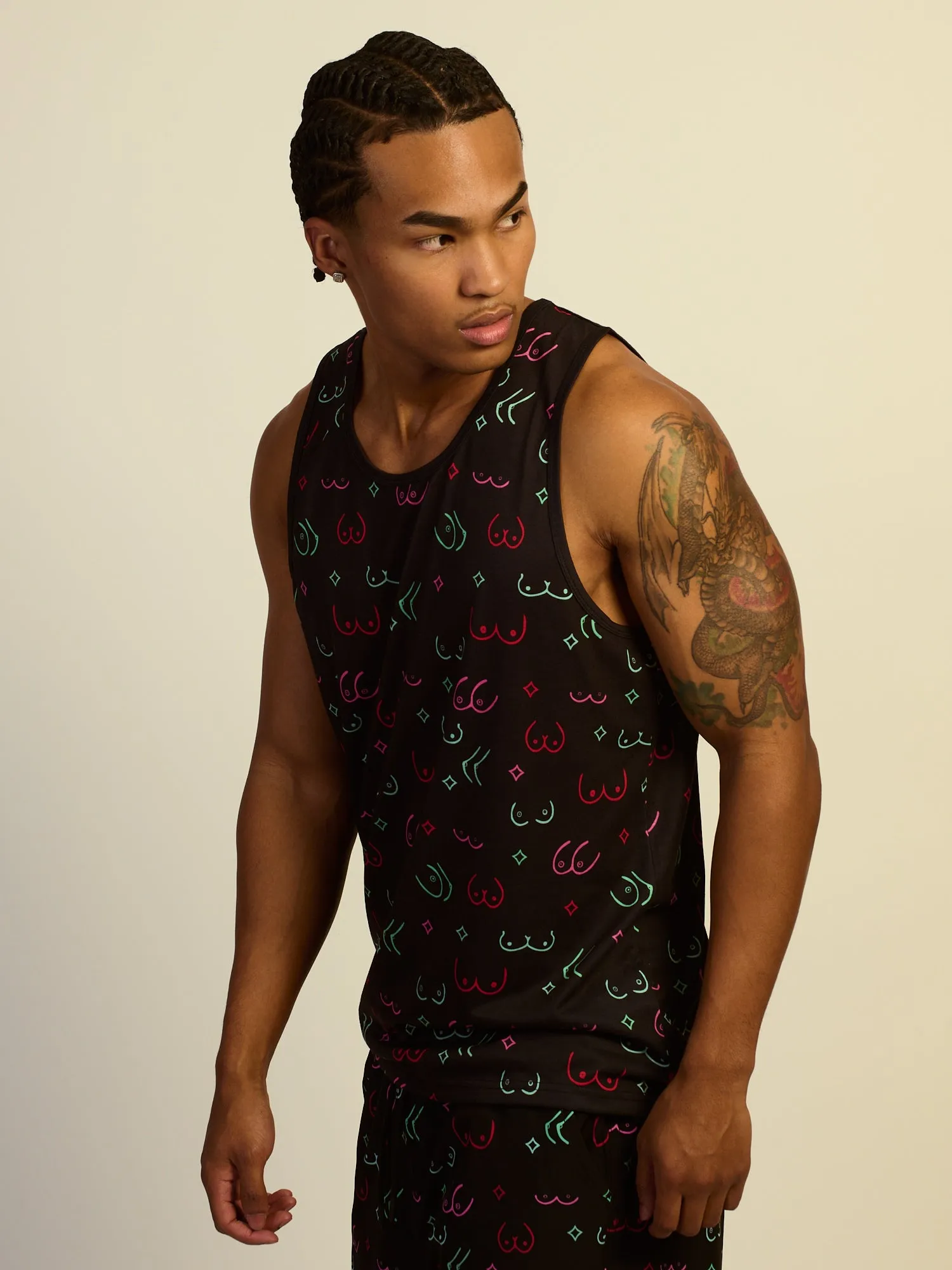 KOLBY SWIM BOOBIES TANK TOP - BLACK sold by Kolby product image thumbnail 3