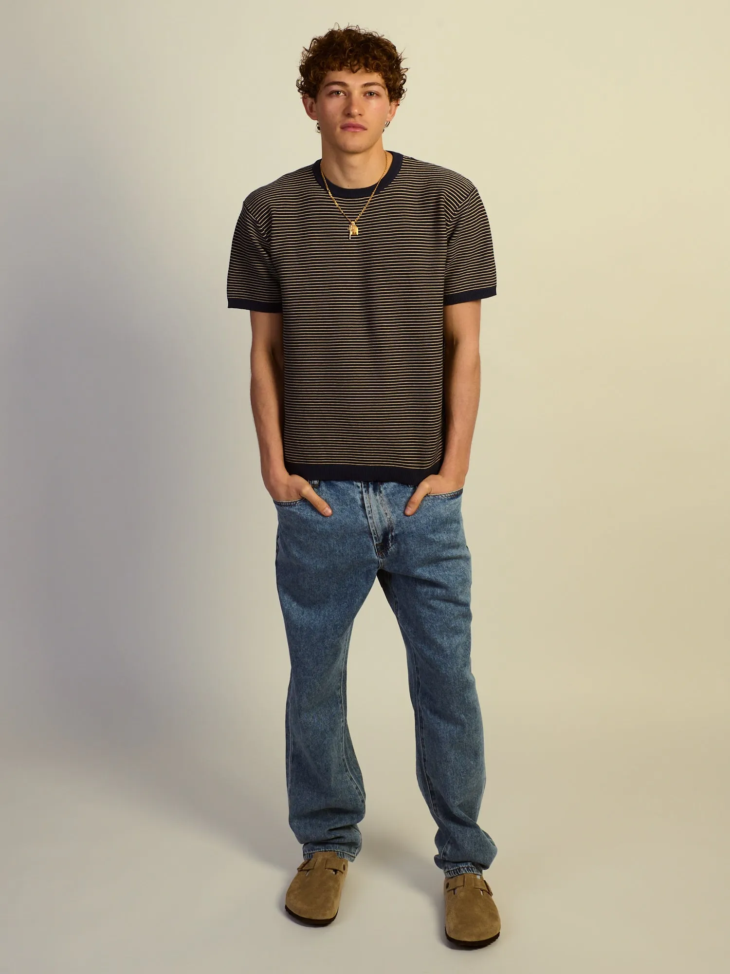 KOLBY RELAXED FIT KNIT TEE - CHARCOAL NAVY sold by Kolby product image thumbnail 2