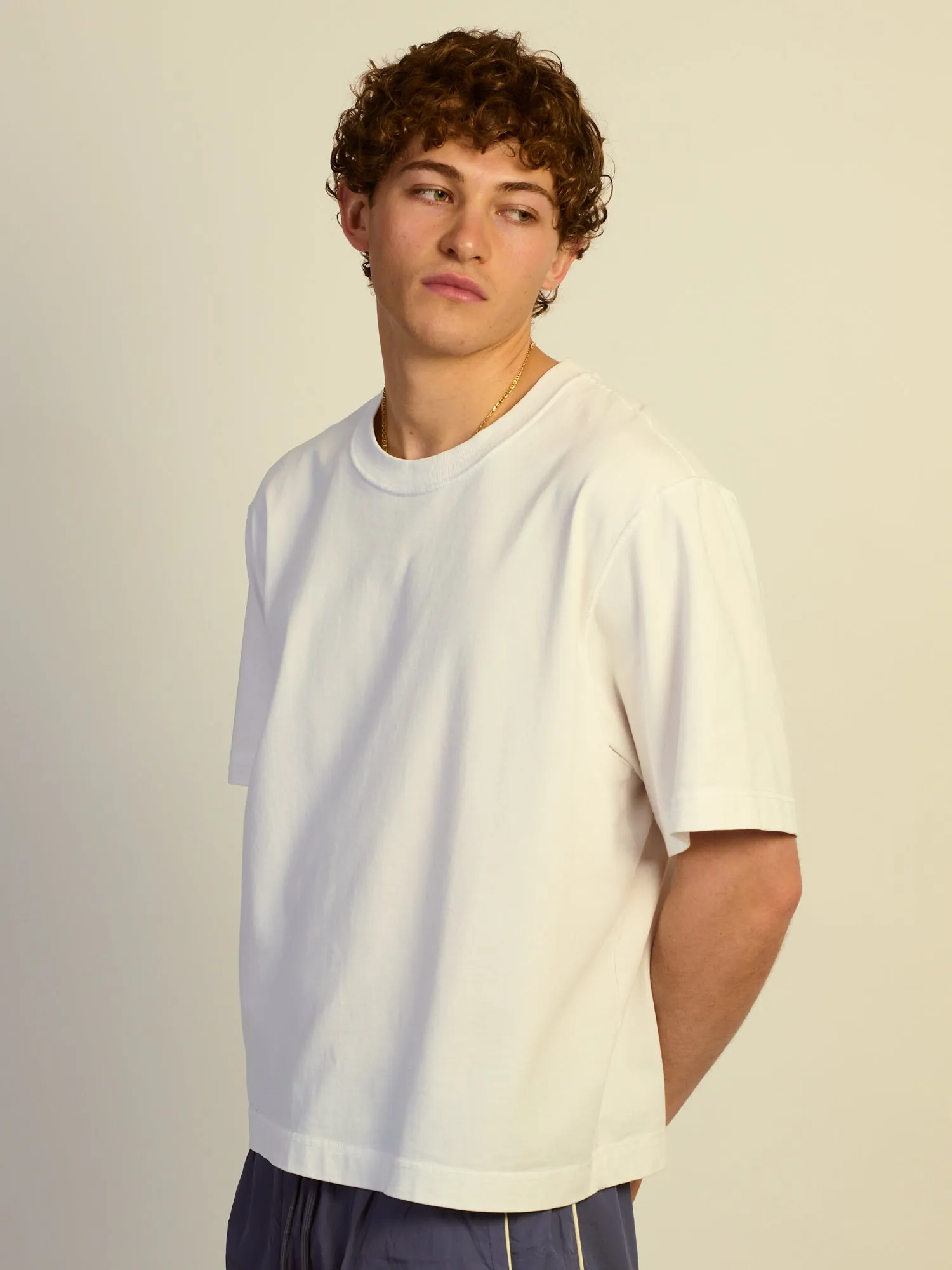 KOLBY SHORT CUT HEAVYWEIGHT TEE - WHITE sold by Kolby product image thumbnail 3