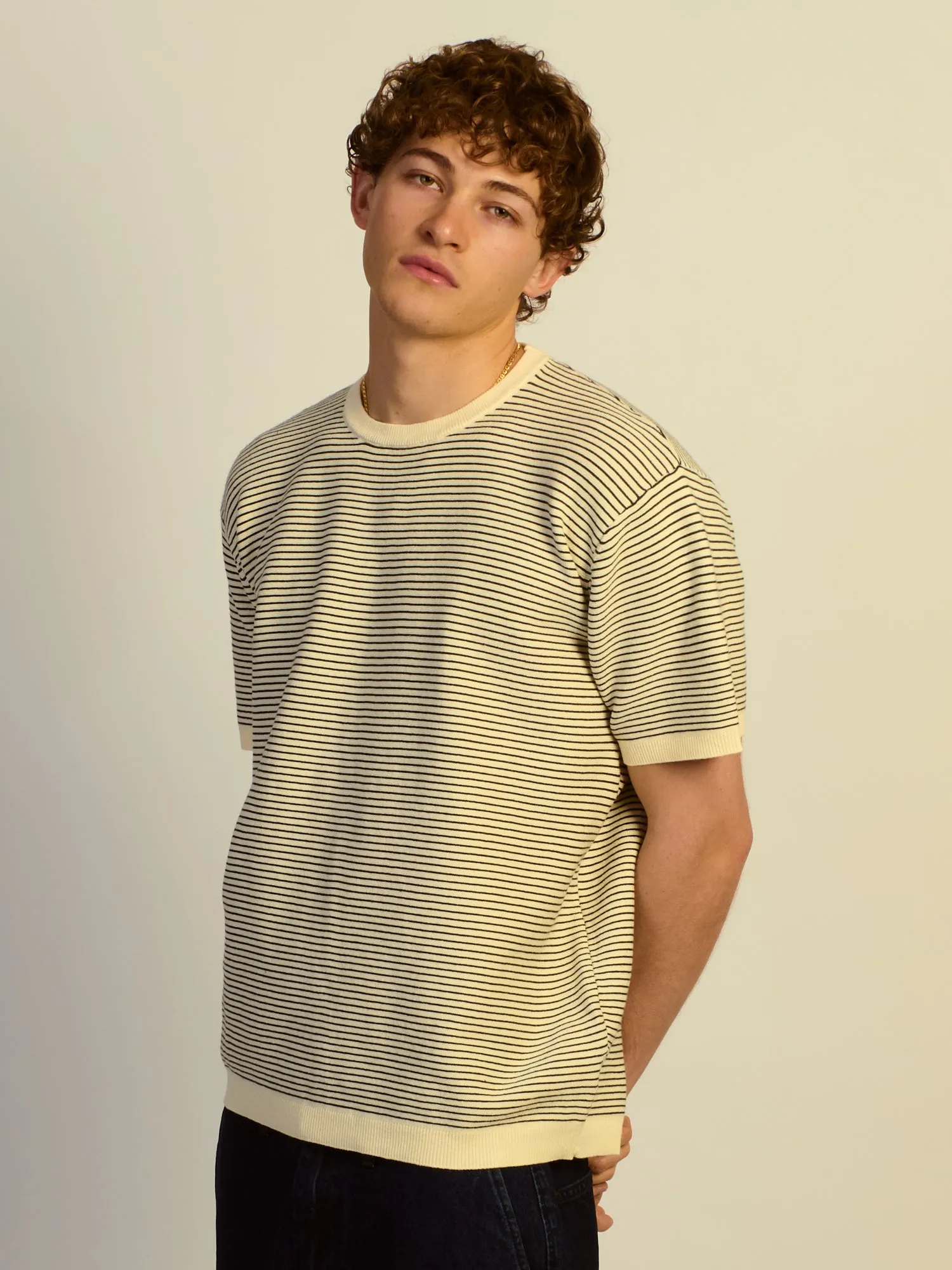 KOLBY RELAXED FIT KNIT TEE - NATURAL sold by Kolby product image thumbnail 3