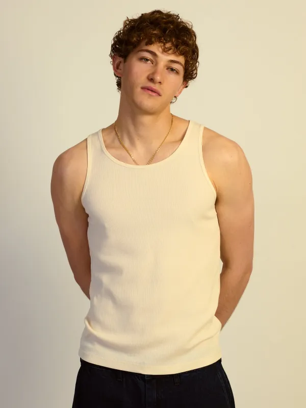 KOLBY RIBBED TANK-  OFF WHITE sold by Kolby