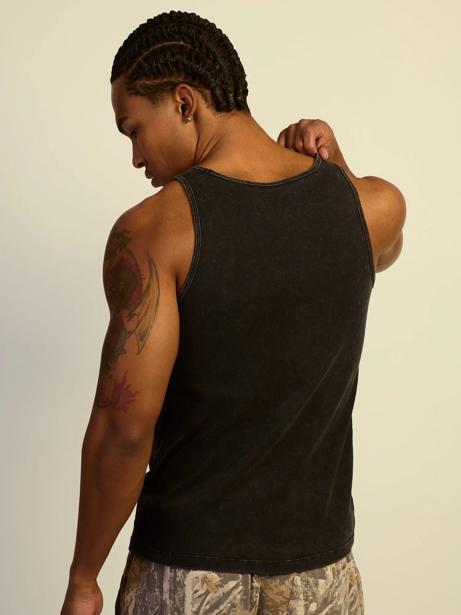 KOLBY RIBBED TANK - BLACK sold by Kolby product image thumbnail 4