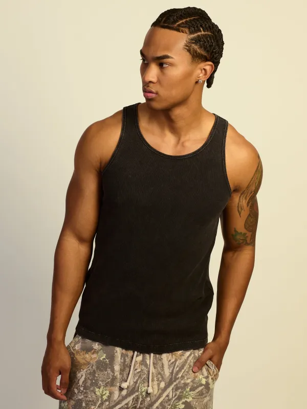 KOLBY RIBBED TANK - BLACK sold by Kolby