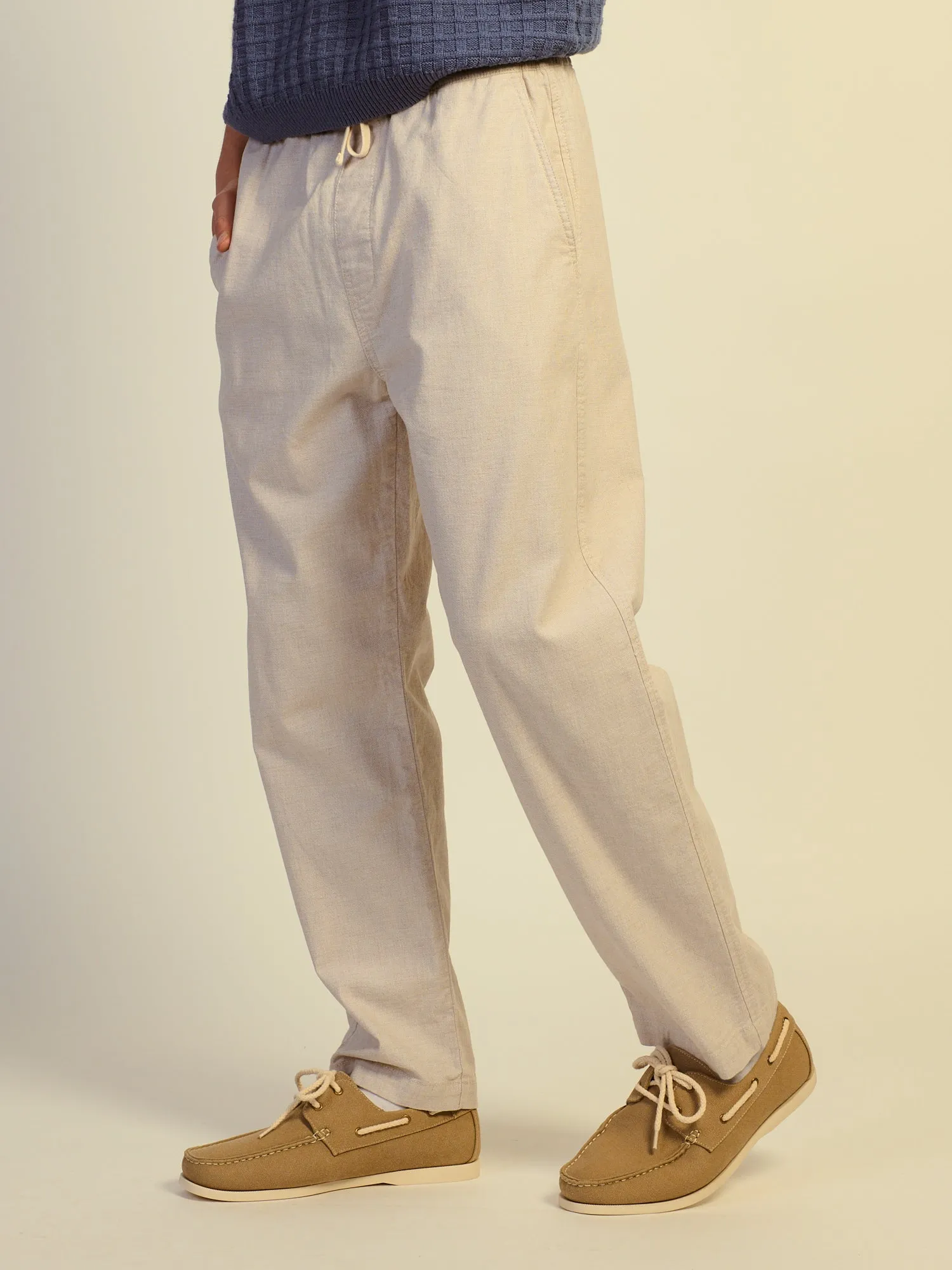 KOLBY RELAXED FIT LN BLEND PANT - NATURAL sold by Kolby product image thumbnail 3