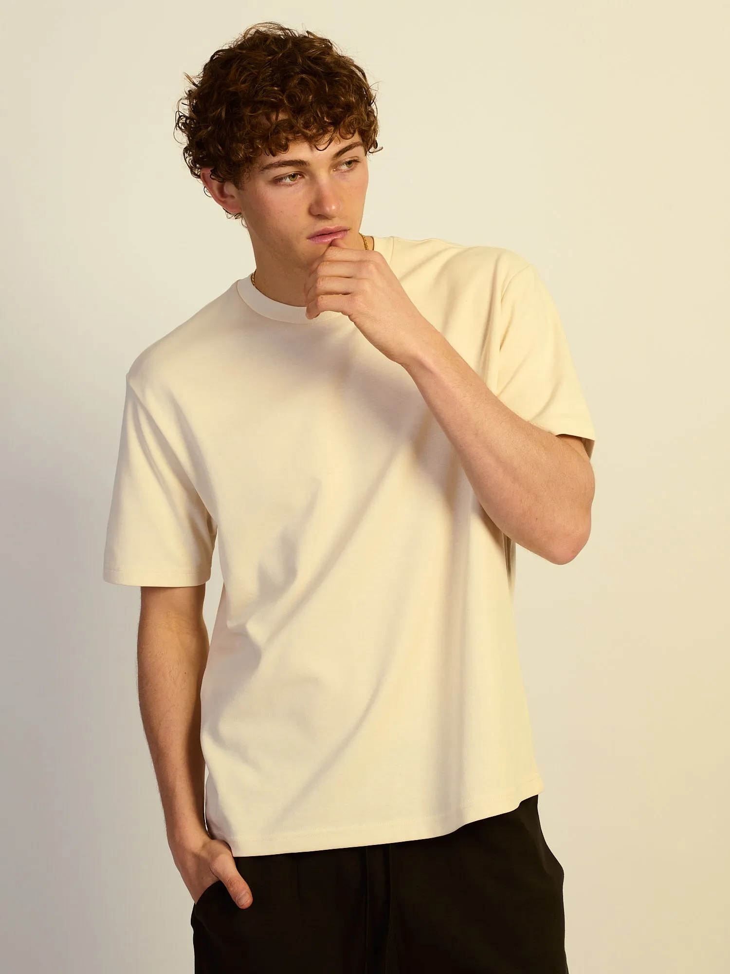 KOLBY RELAXED FIT KEEP COOL TEE - NATURAL sold by Kolby