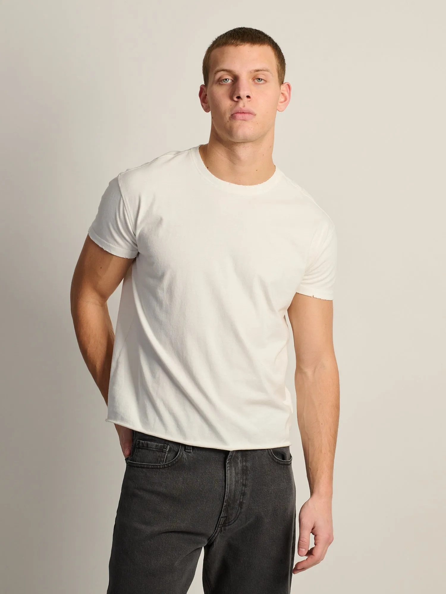 KOLBY SHORT CUT MUSCLE TEE - WHITE sold by Kolby