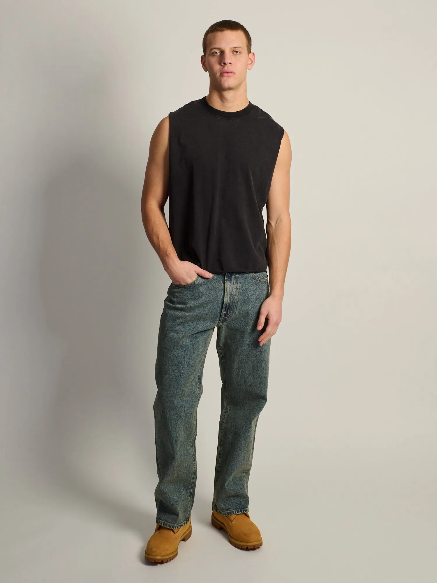 KOLBY SHORT CUT MUSCLE TANK - BLACK sold by Kolby product image thumbnail 2