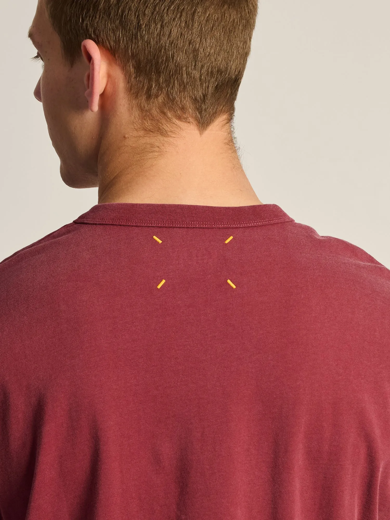 KOLBY LOOSE FIT FOOTBALL TEE - BURGUNDY sold by Kolby product image thumbnail 5