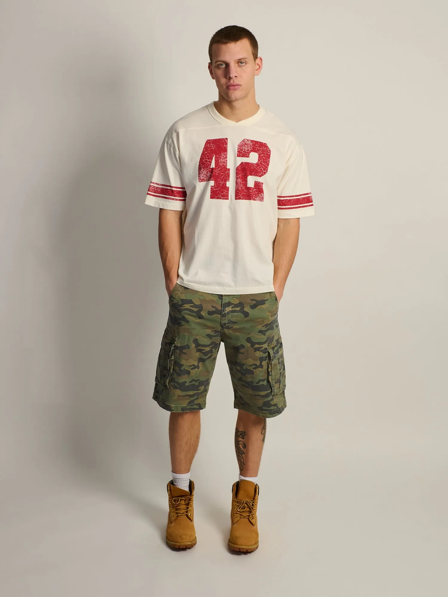 KOLBY LOOSE FIT FOOTBALL TEE - WHITE sold by Kolby product image thumbnail 2
