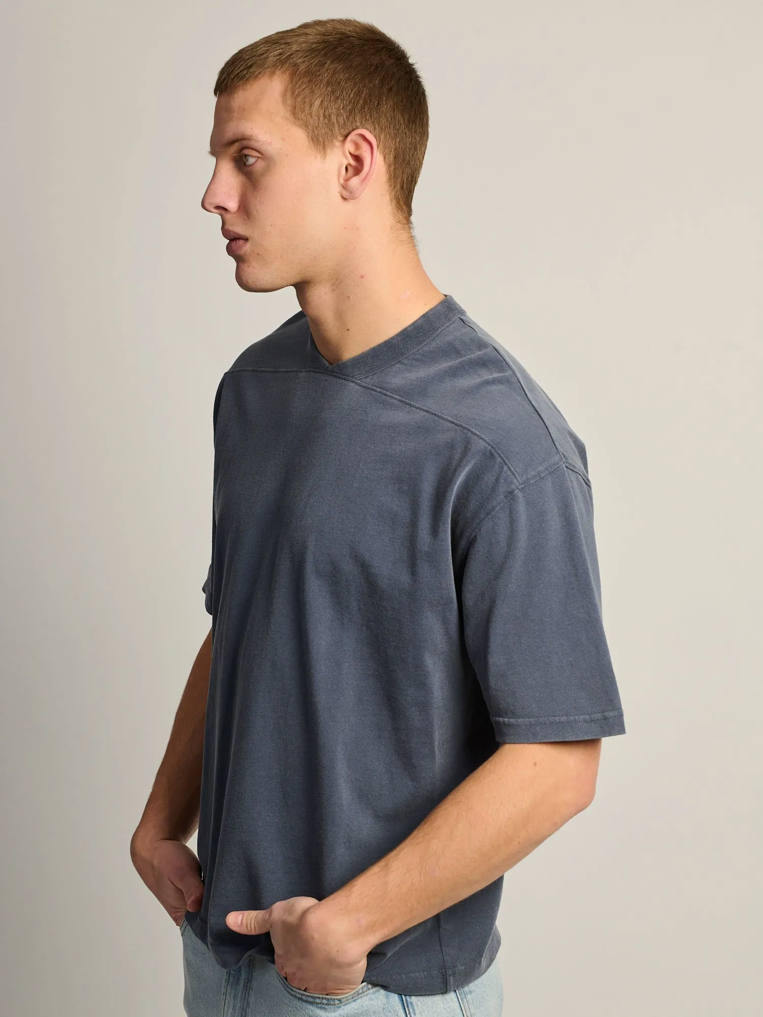 KOLBY LOOSE FIT FOOTBALL TEE - CHARCOAL NAVY sold by Kolby product image thumbnail 3