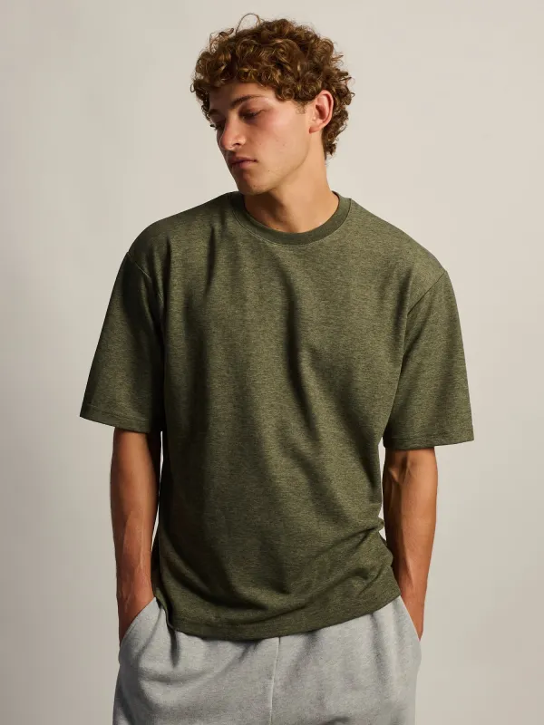 KOLBY BOXY FIT TEE - HEATHER OLIVE made by Kolby