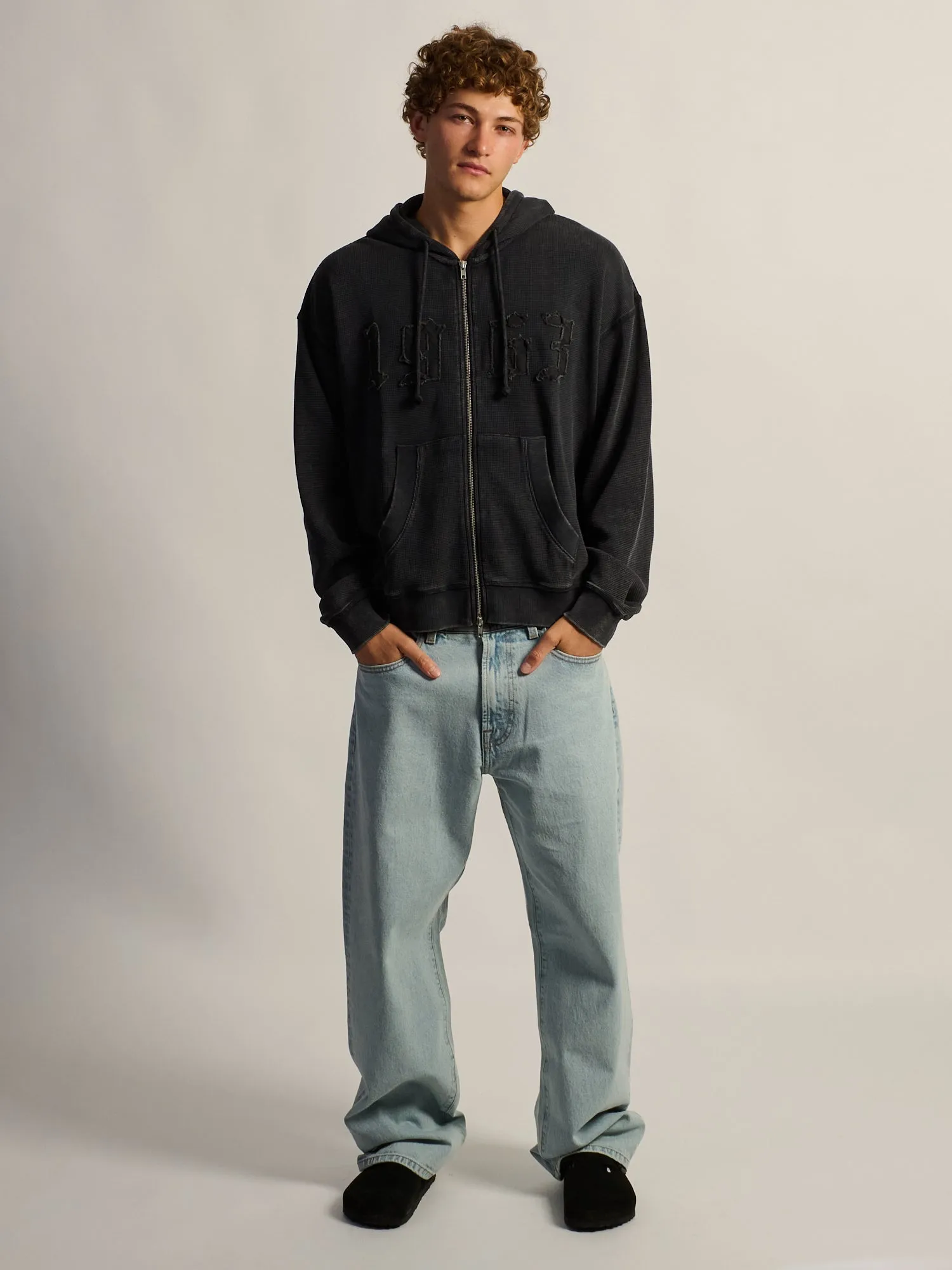 HEAVYWEIGHT WAFFLE HOODIE - BLACK sold by Kolby product image thumbnail 2
