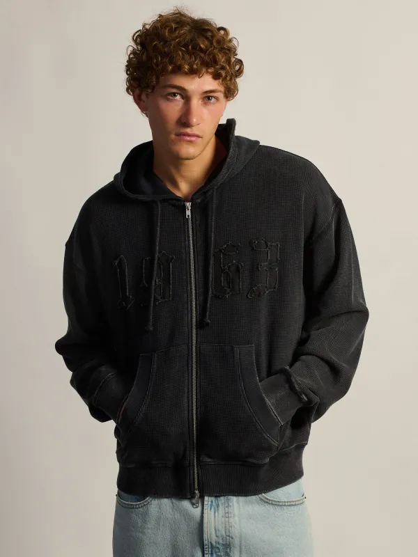 HEAVYWEIGHT WAFFLE HOODIE - BLACK made by Kolby