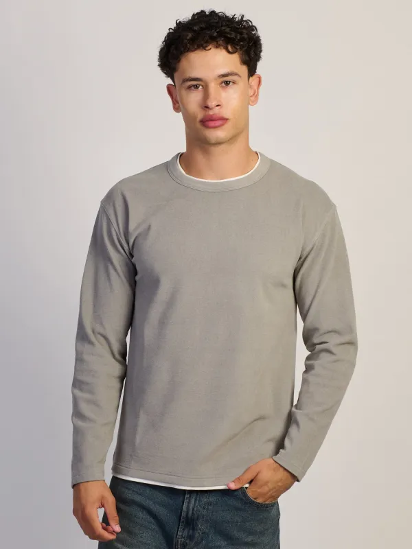 LAYERED KNIT TEE - HEATHER GREY made by Kolby