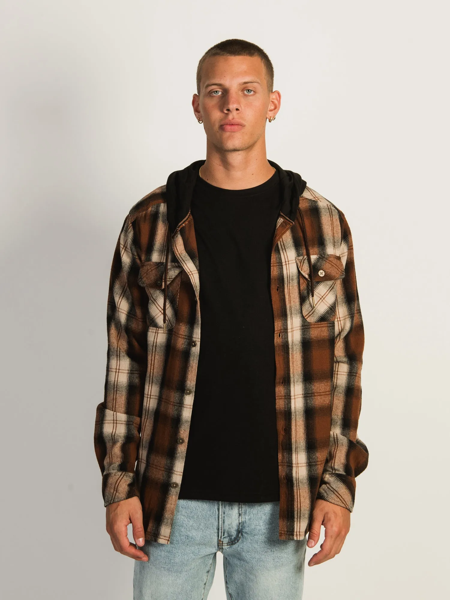 KOLBY CLASSIC 2 POCKET HOODIE- RUST sold by Kolby