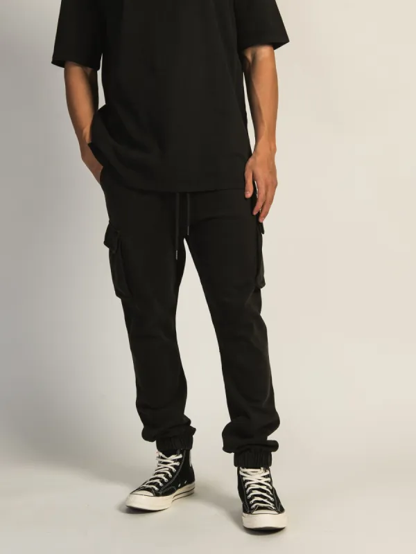 KOLBY PARKER GARMET DYE CARGO JOGGER - BLACK sold by Kolby