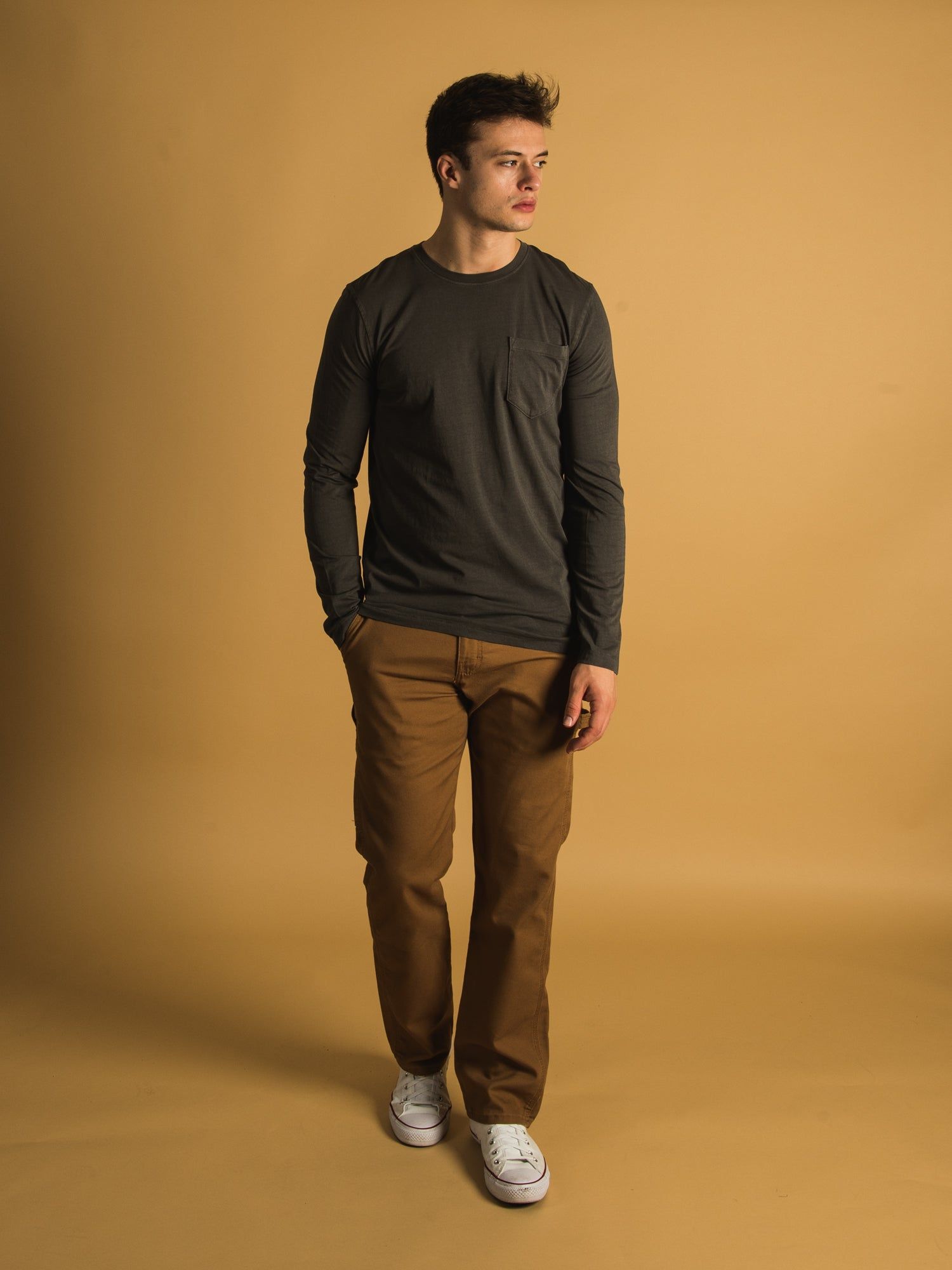 KOLBY GARMENT DYE POCKET LONG SLEEVE TEE sold by Kolby