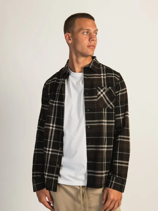 KOLBY CLASSIC BUTTON UP PLAID - BLACK sold by Kolby