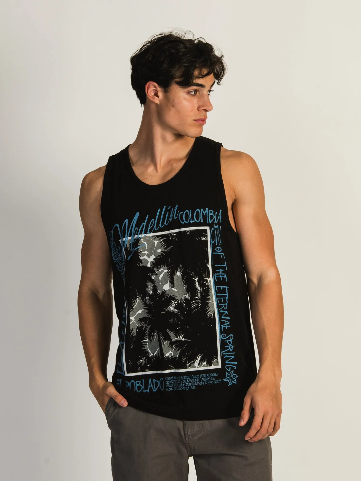 KOLBY PAUL PALM TANK - BLACK sold by Kolby