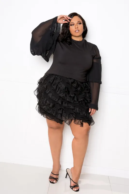 Tiered Bell Sleeve Top sold by Buxom Couture