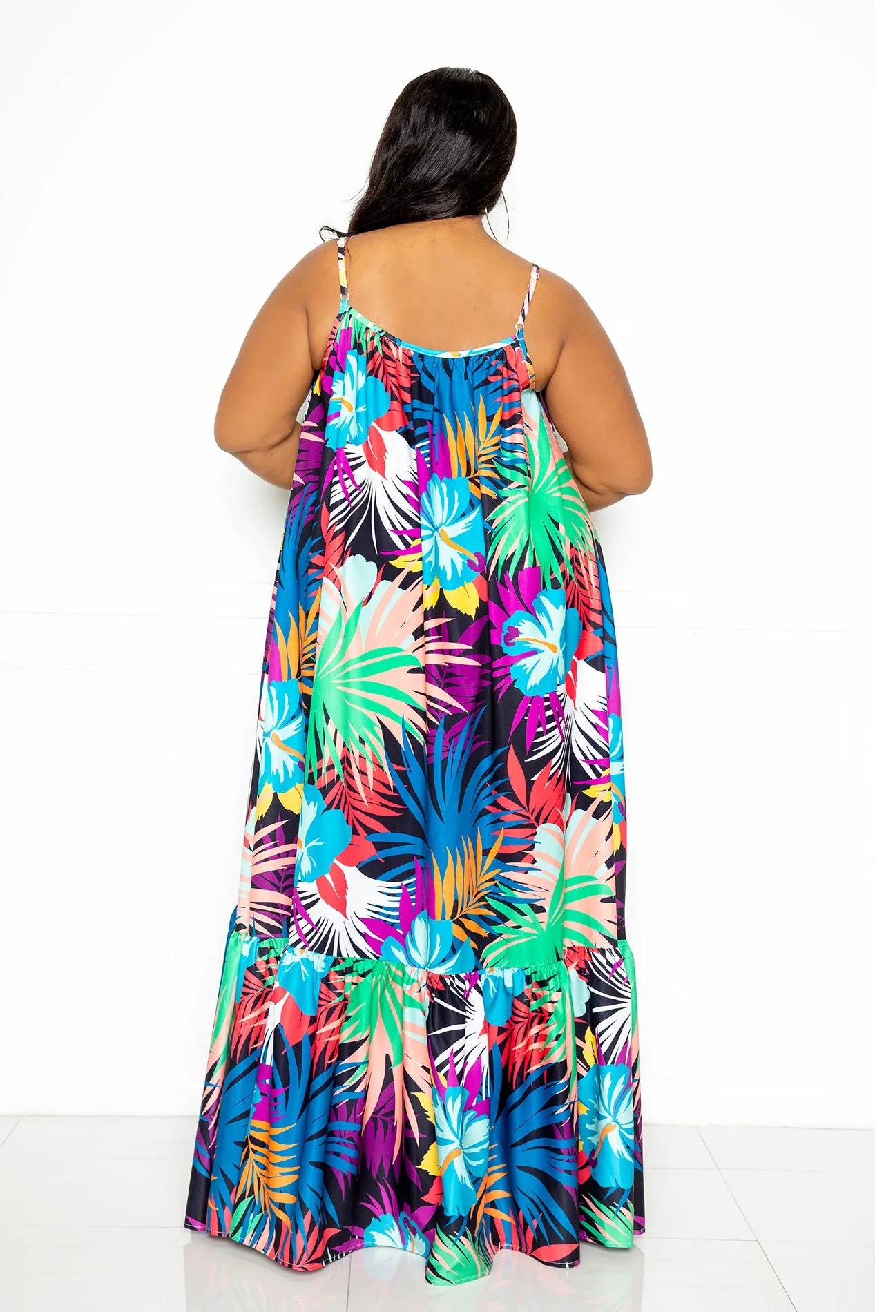 Tropical Voluminous Maxi Dress sold by Buxom Couture product image thumbnail 4