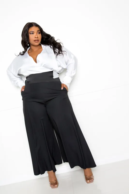 Wrapped Blouse with Palazzo Pants Set sold by Buxom Couture