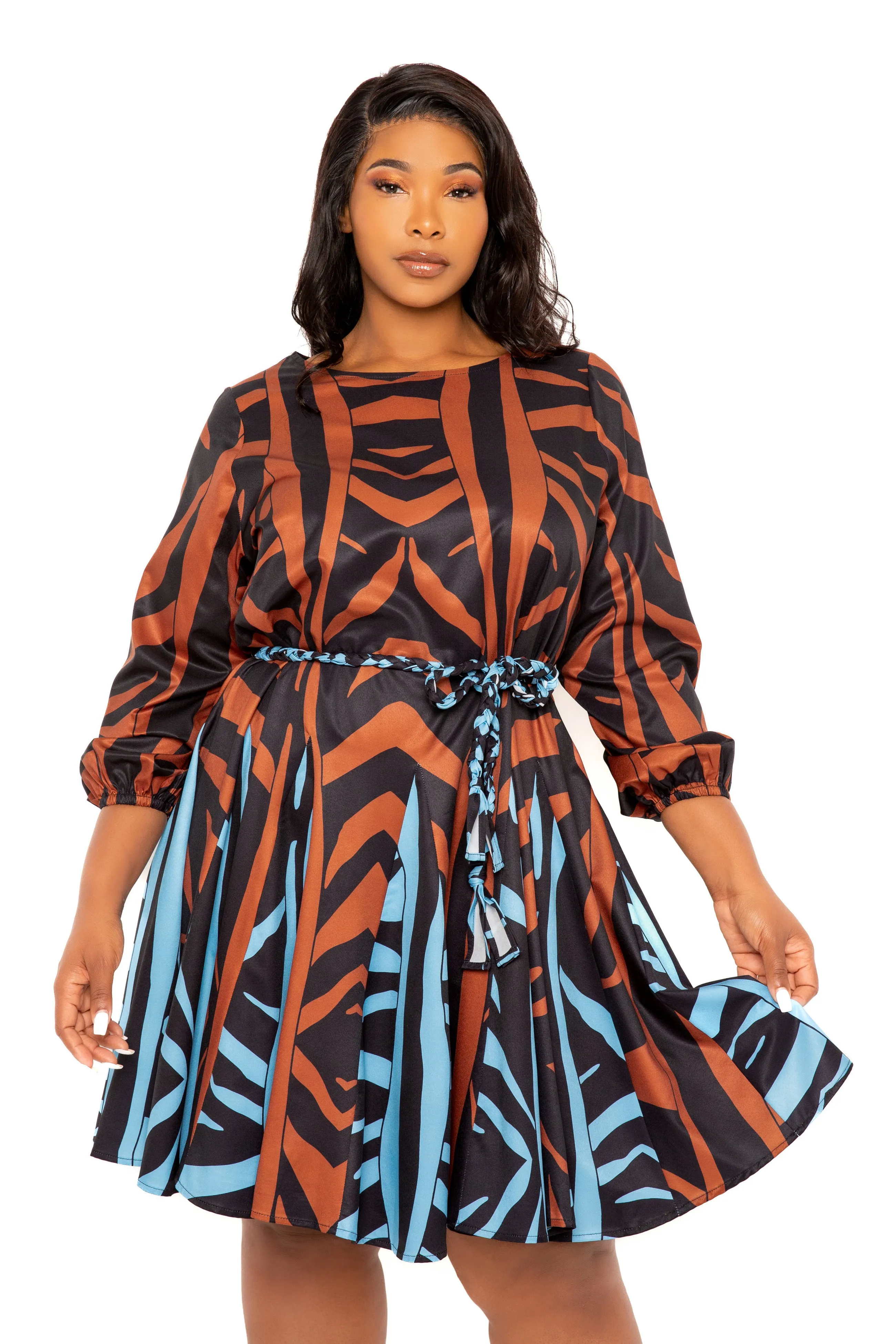 Contrast Print Flare Mini Dress sold by Buxom Couture product image thumbnail 3