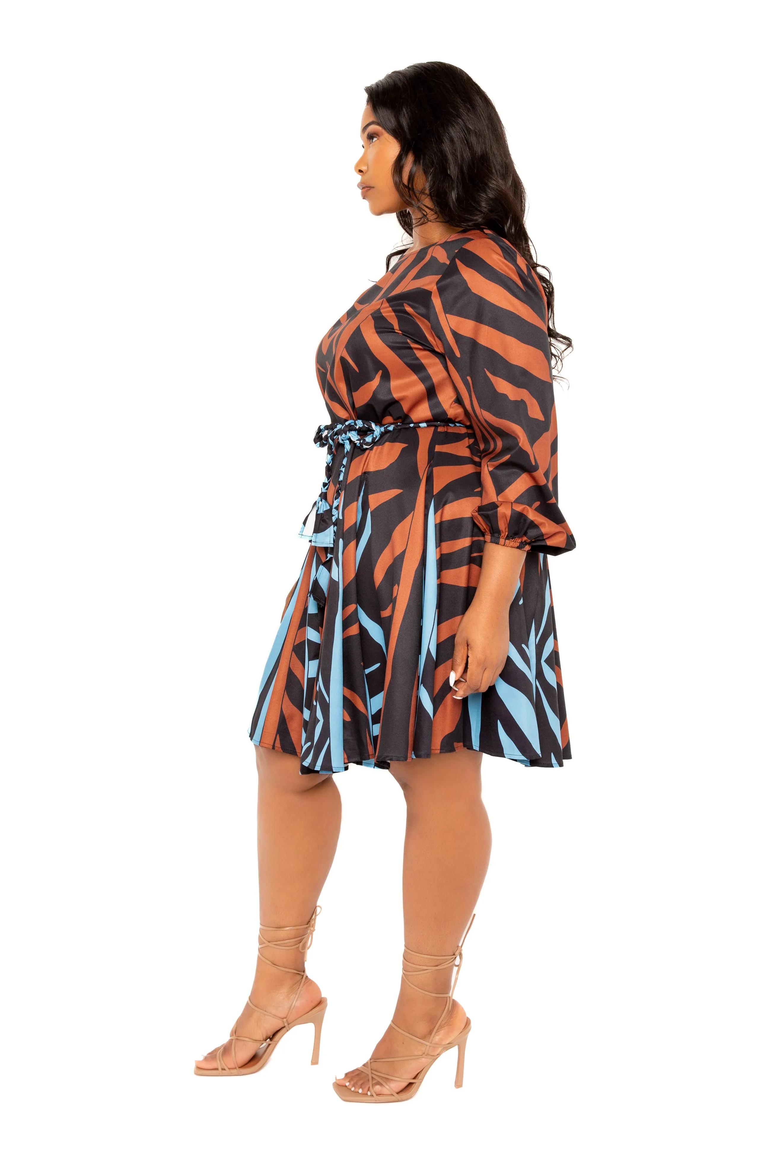 Contrast Print Flare Mini Dress sold by Buxom Couture product image thumbnail 5
