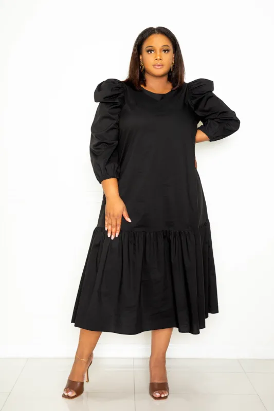 Flutter Hem Midi Dress sold by Buxom Couture