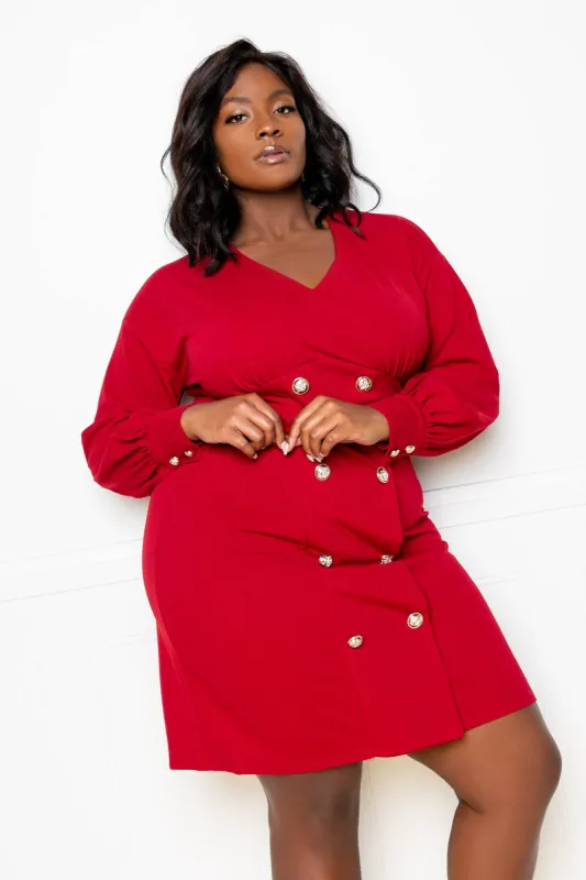 Double Breasted Mini Dress sold by Buxom Couture
