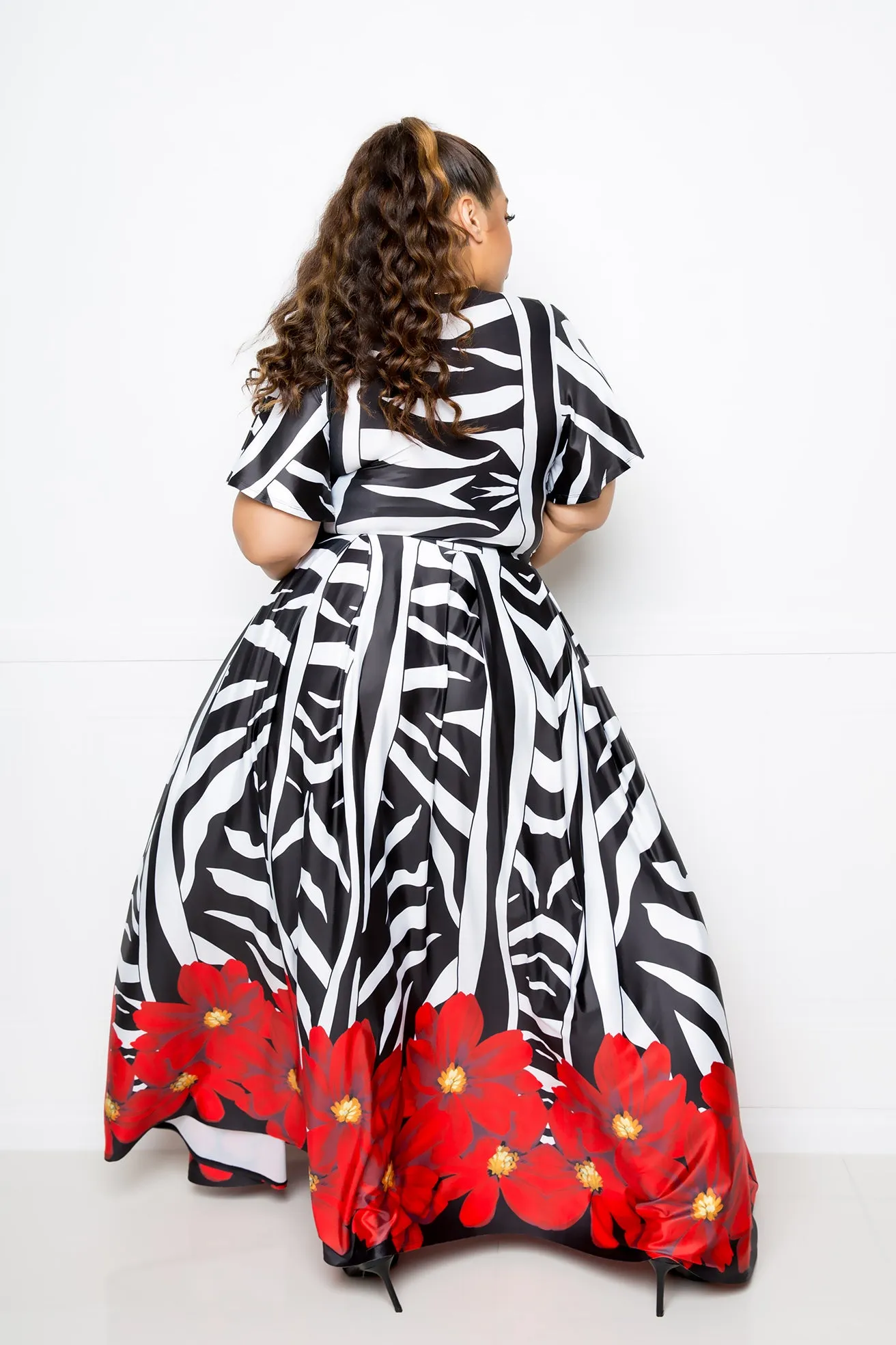 Zebra Cropped Top and Maxi Skirt Set sold by Buxom Couture product image thumbnail 5