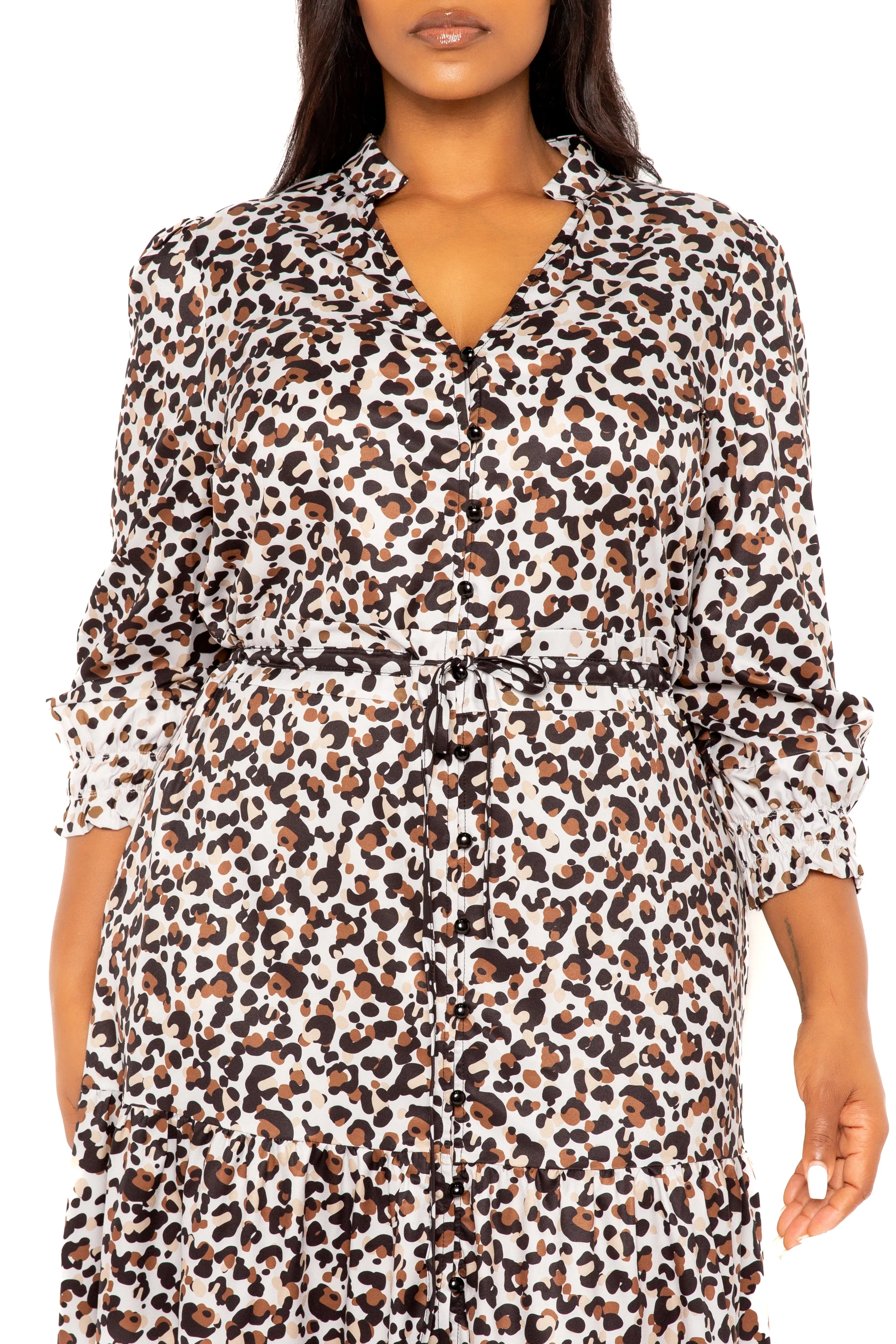 Contrast Animal Print Shirt Dress sold by Buxom Couture product image thumbnail 4