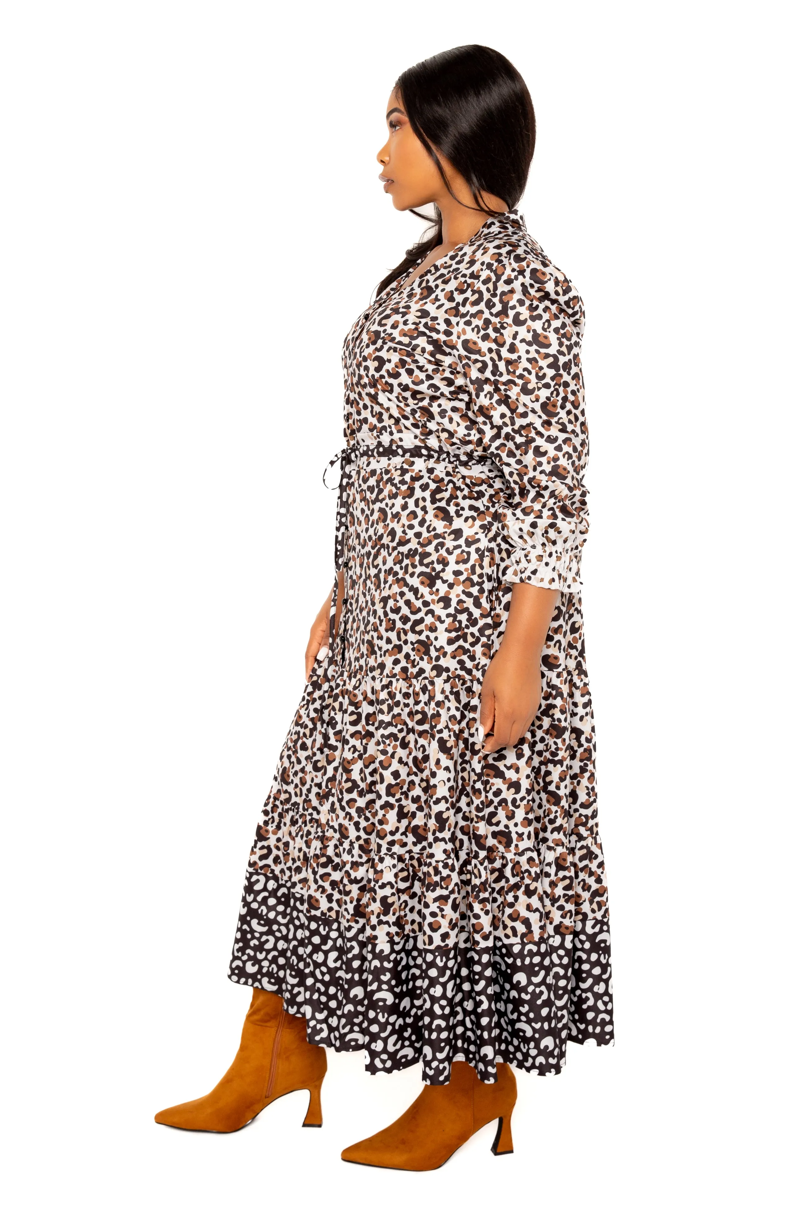 Contrast Animal Print Shirt Dress sold by Buxom Couture product image thumbnail 2