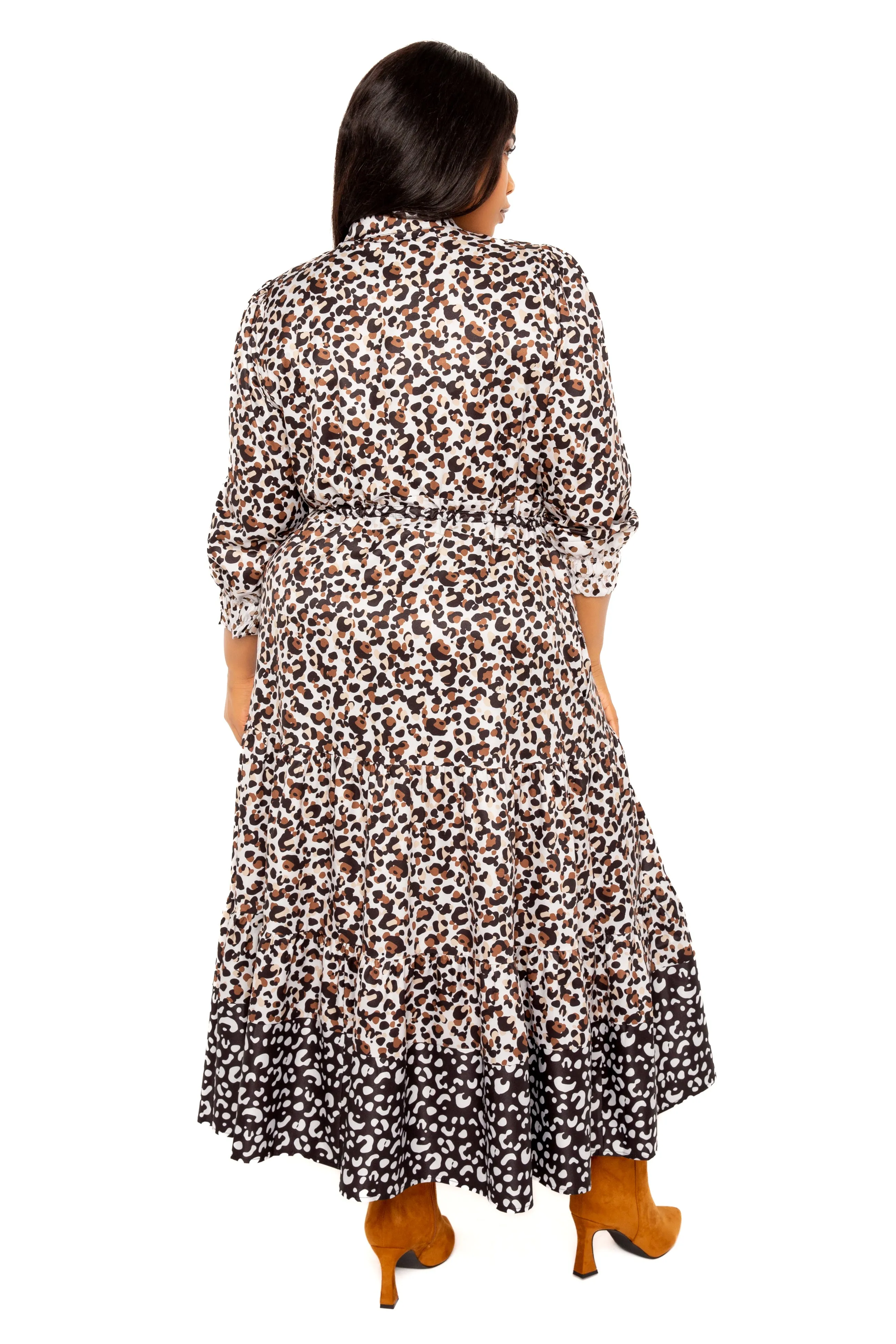 Contrast Animal Print Shirt Dress sold by Buxom Couture product image thumbnail 3