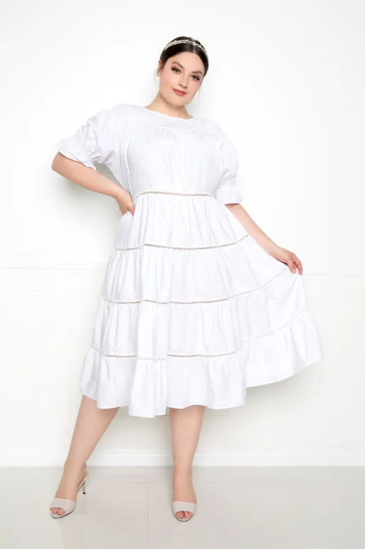Tiered Poplin Dress sold by Buxom Couture