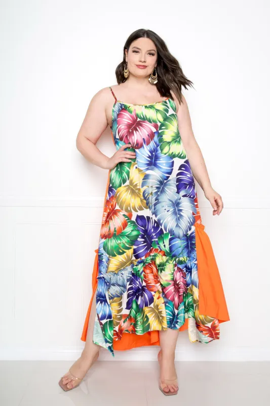 Splice Tropical Dress sold by Buxom Couture