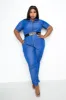 Zip up Denim Jumpusit sold by Buxom Couture