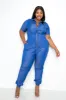 Zip up Denim Jumpusit sold by Buxom Couture