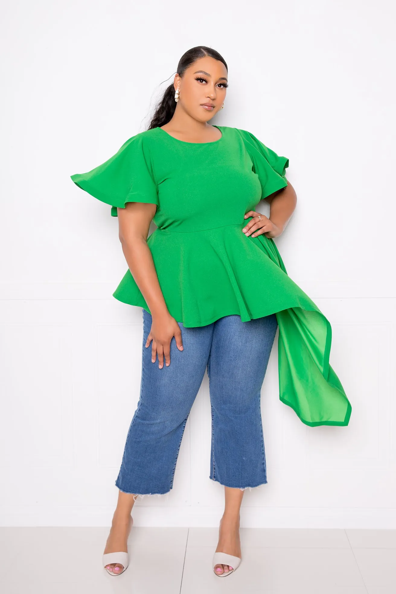 Flutter Asymmetrical Peplum Top sold by Buxom Couture product image thumbnail 2