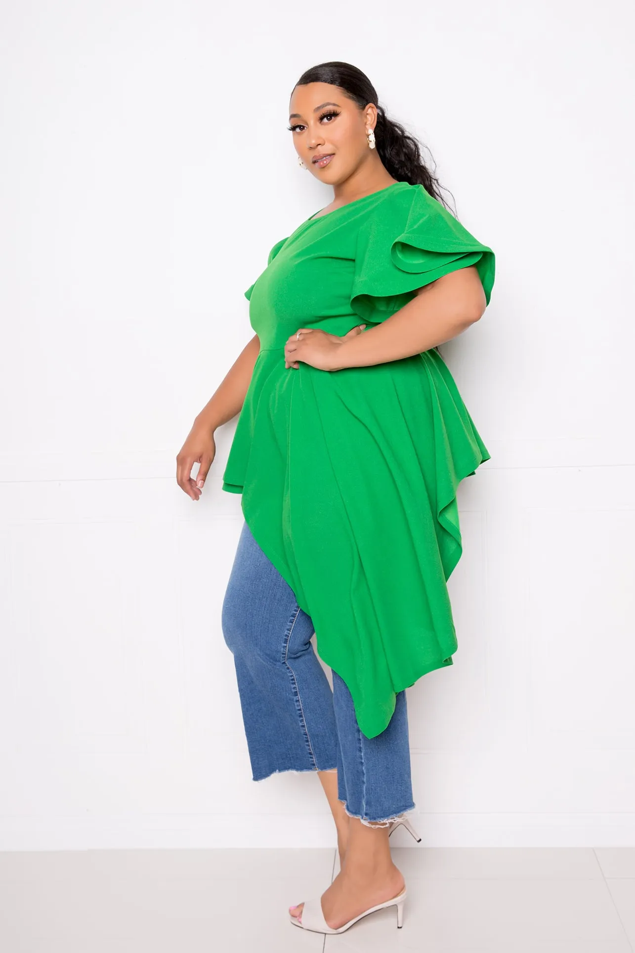 Flutter Asymmetrical Peplum Top sold by Buxom Couture product image thumbnail 3