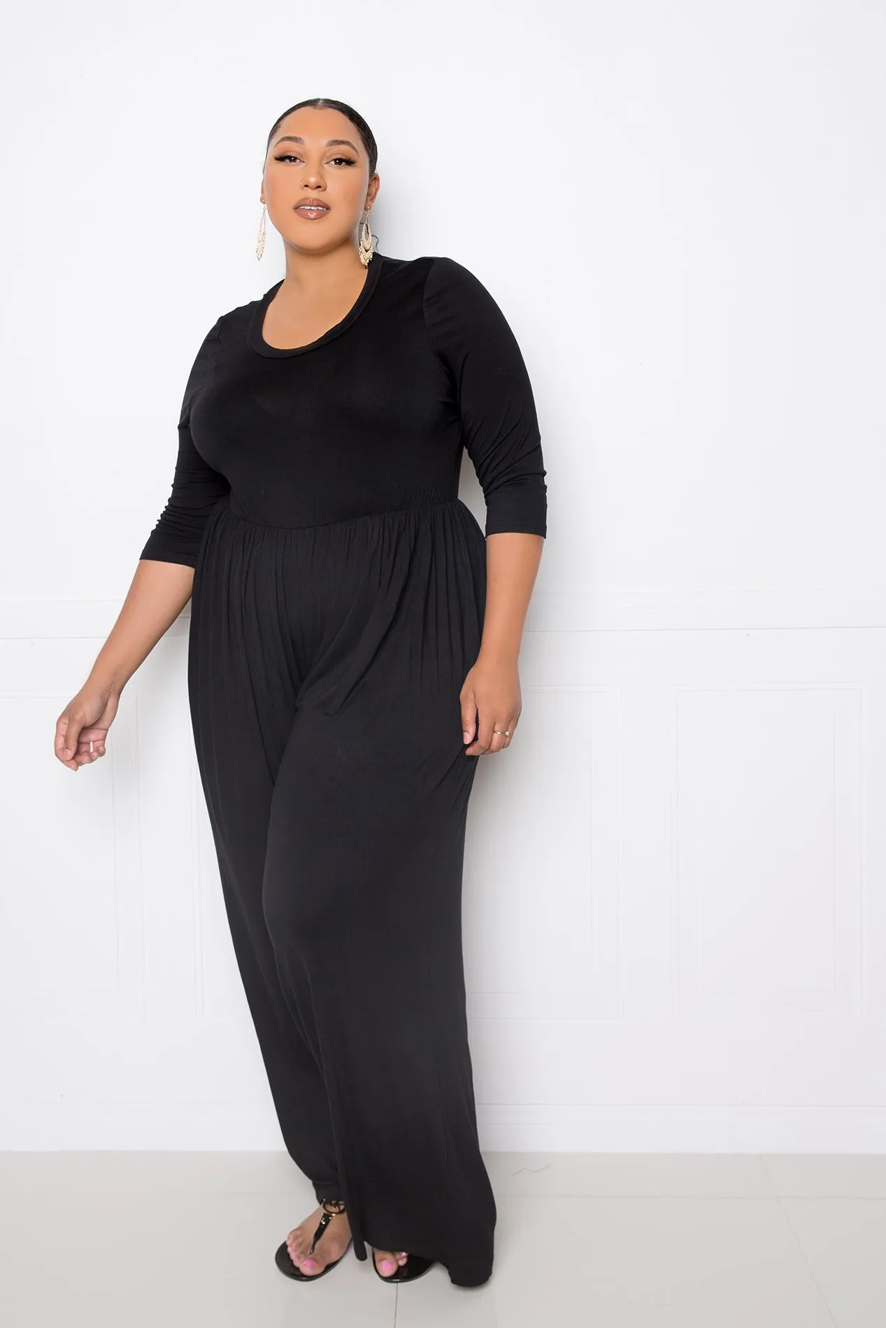 Supersoft Scooped Neck Jumpsuit sold by Buxom Couture product image thumbnail 3